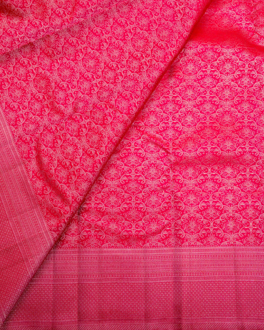 Pure Handloom Kanchipuram Silk Saree with Traditional Floral Bloom Brocade