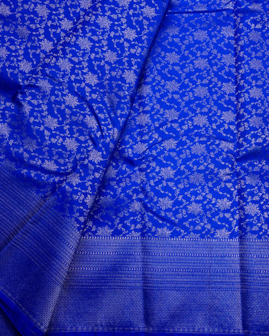 Pure Handloom Kanchipuram Silk Saree with Traditional Floral Vine Jaal Brocade