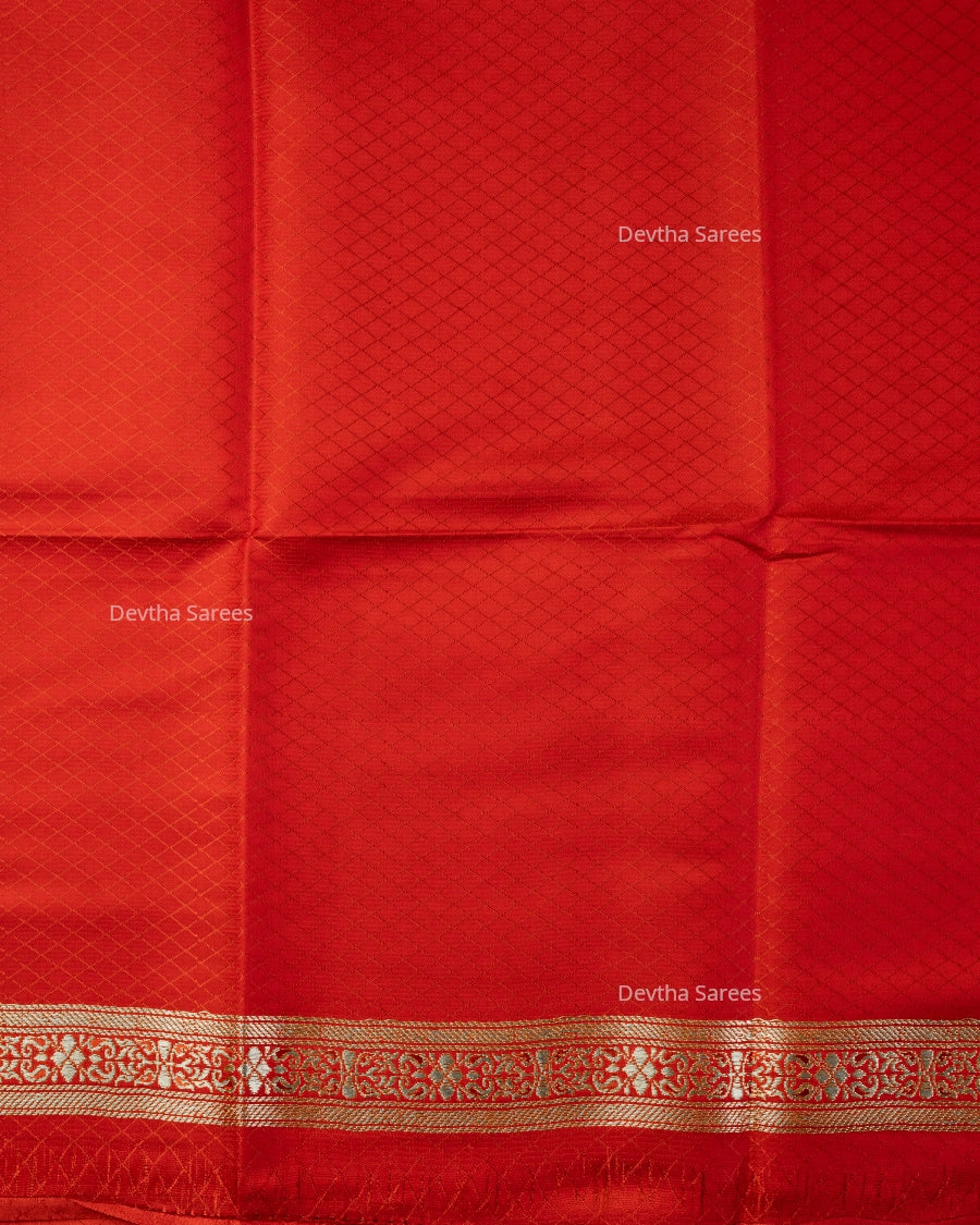Red Premium Banarasi Katan Brocade Silk Saree (D10)