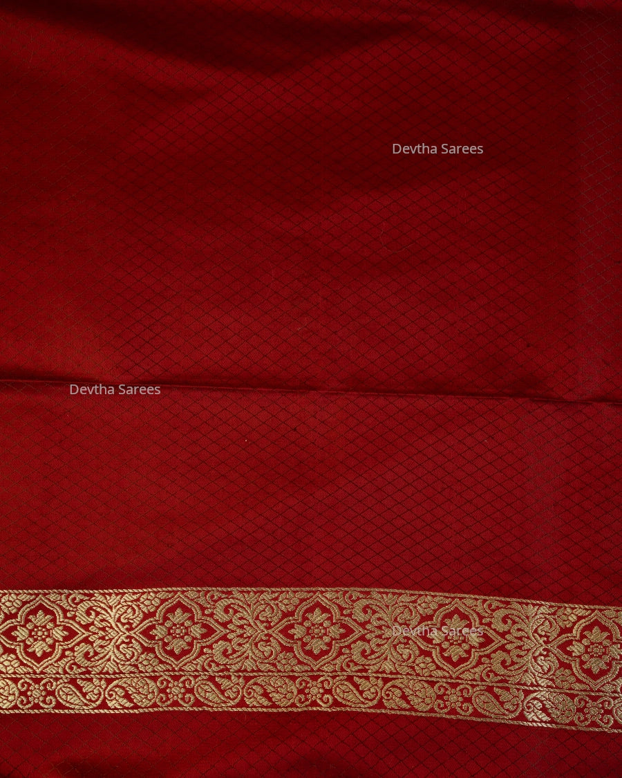 Maroon Premium Banarasi Katan Brocade Silk Saree (D28)