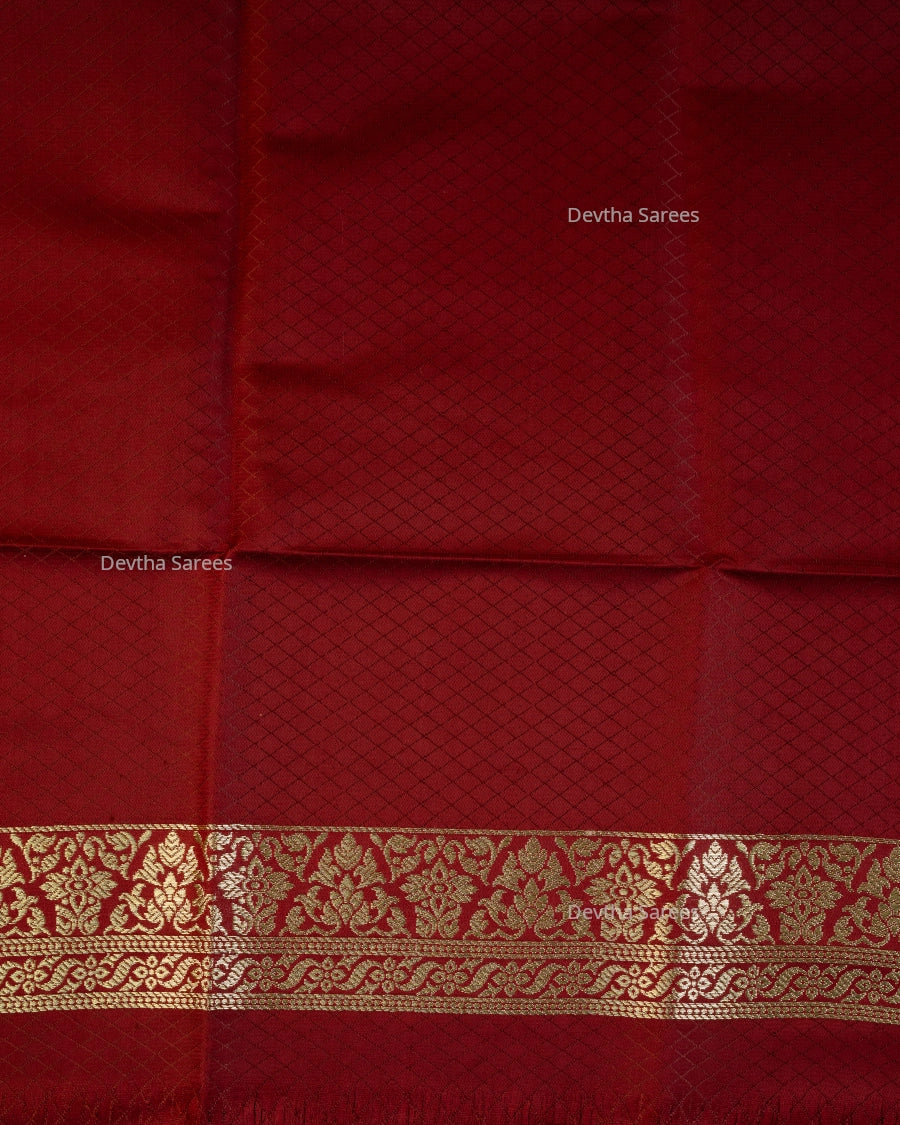 Maroon Premium Banarasi Katan Brocade Silk Saree (D22)