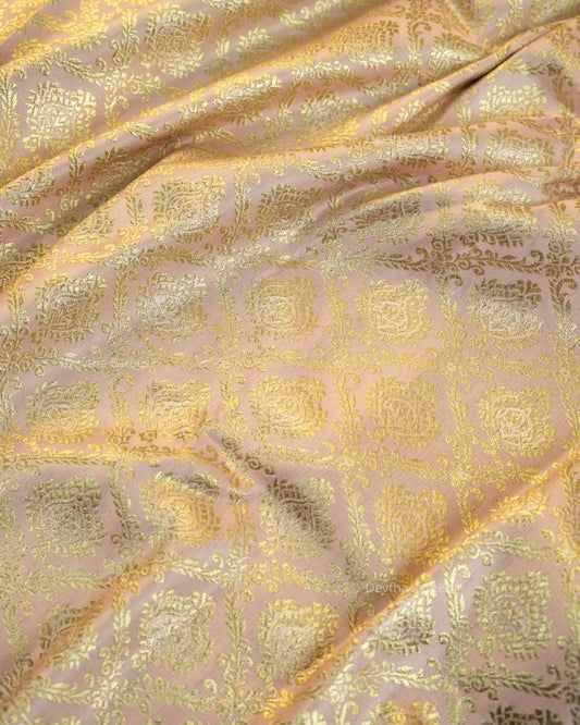Pastel Baby Pink Premium Banarasi Katan Brocade Silk Saree (D12)