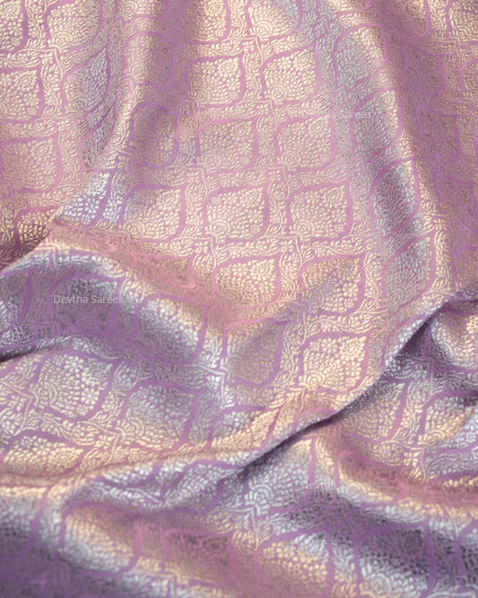 Lilac Premium Banarasi Katan Brocade Silk Saree (D7)