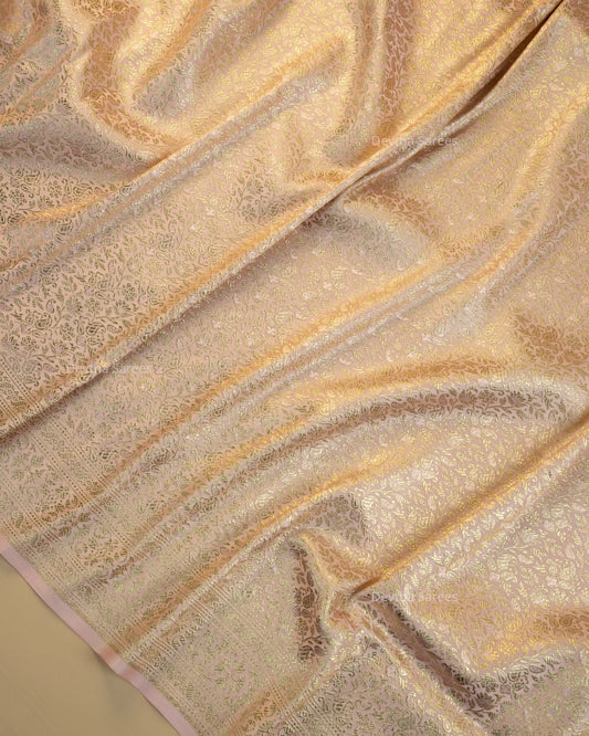 Baby Pink Premium Banarasi Katan Brocade Silk Saree (D11)
