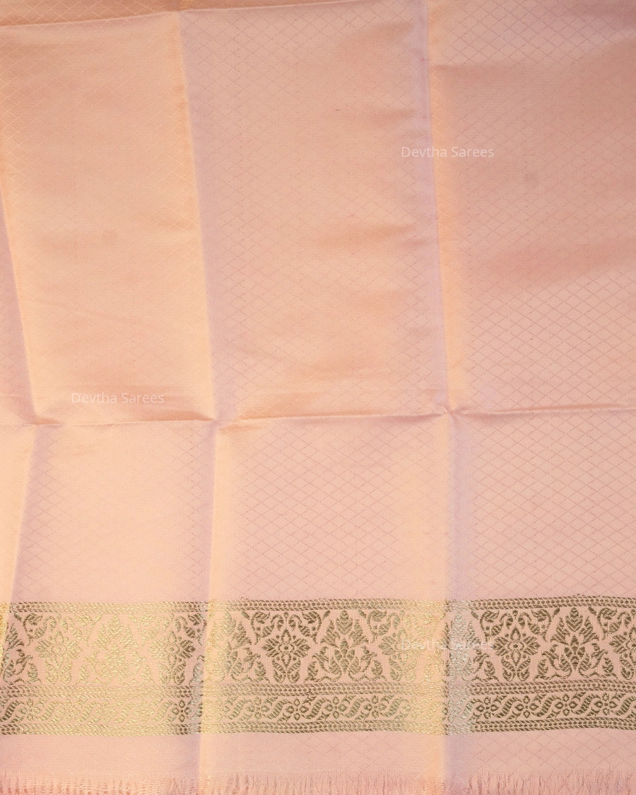 Baby Pink Premium Banarasi Katan Brocade Silk Saree (D11)