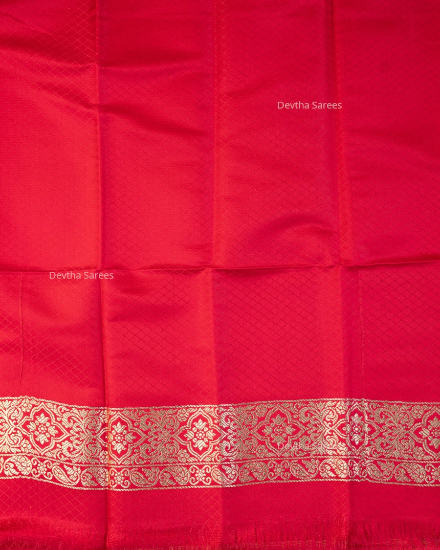 Rani Pink Premium Banarasi Katan Brocade Silk Saree (D27)