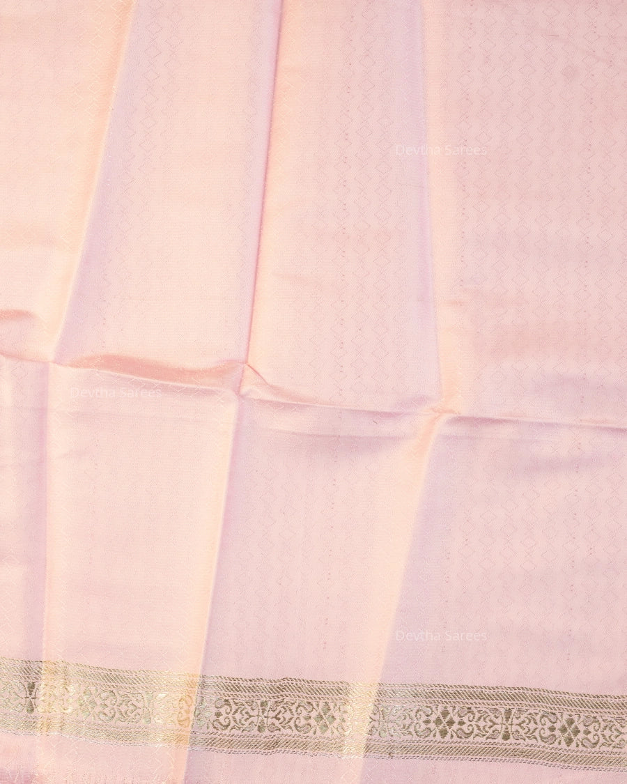 Pastel Pink Premium Banarasi Katan Brocade Silk Saree (D15)