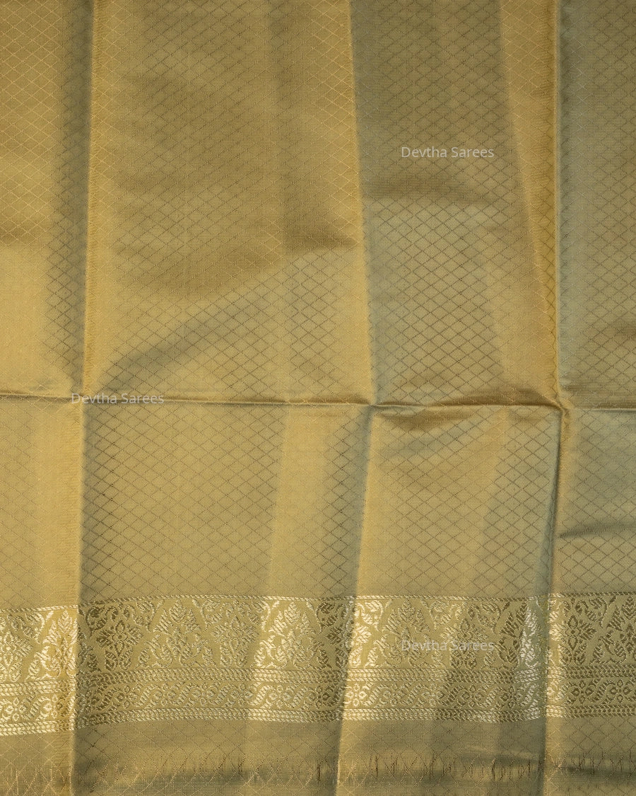 Pastel Sage Green Premium Banarasi Katan Brocade Silk Saree (D22)