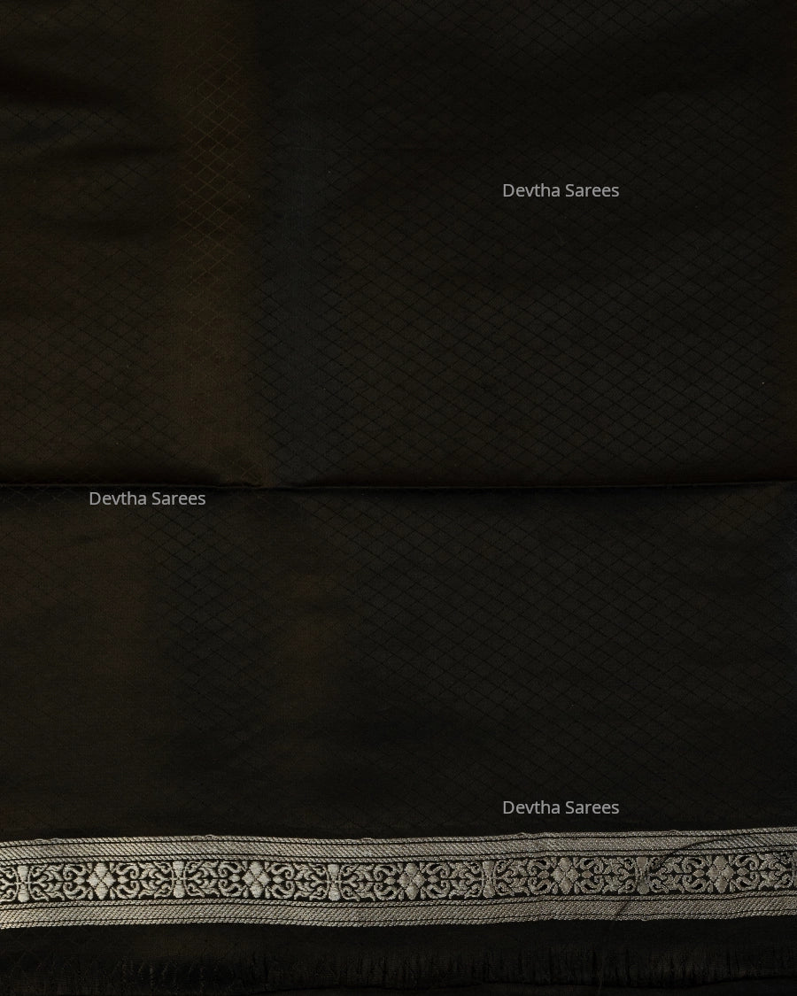 Black Premium Banarasi Katan Brocade Silk Saree (D7)