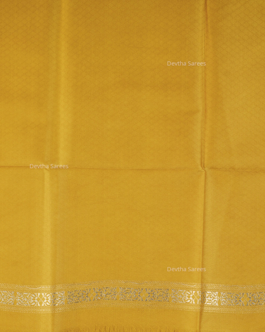 Mustard Yellow Premium Banarasi Katan Brocade Silk Saree (D16)