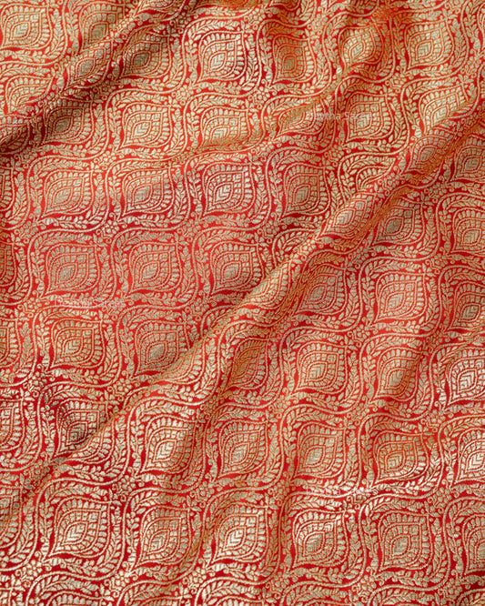 Red Premium Banarasi Katan Brocade Silk Saree (D2)