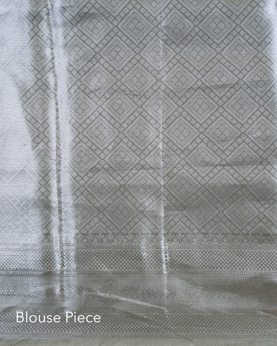 Liquid Silver - Sage Green Handwoven Pure Mulberry Brocade Silk Saree
