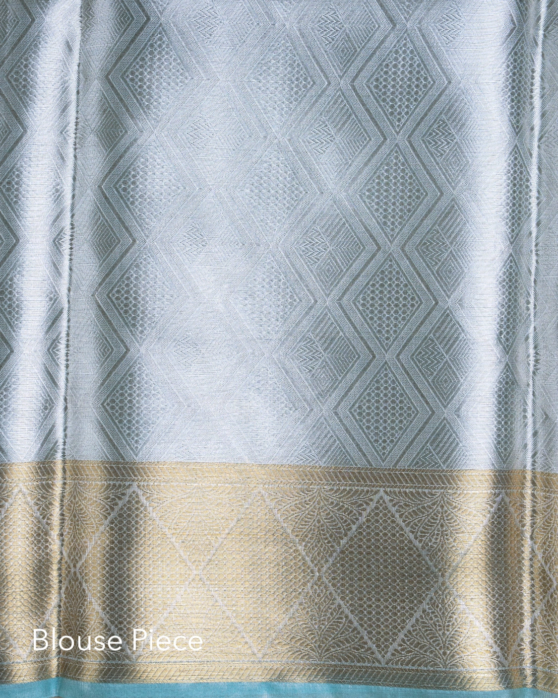 Liquid Gold - Alpine Blue Handwoven Pure Mulberry Brocade Silk Saree