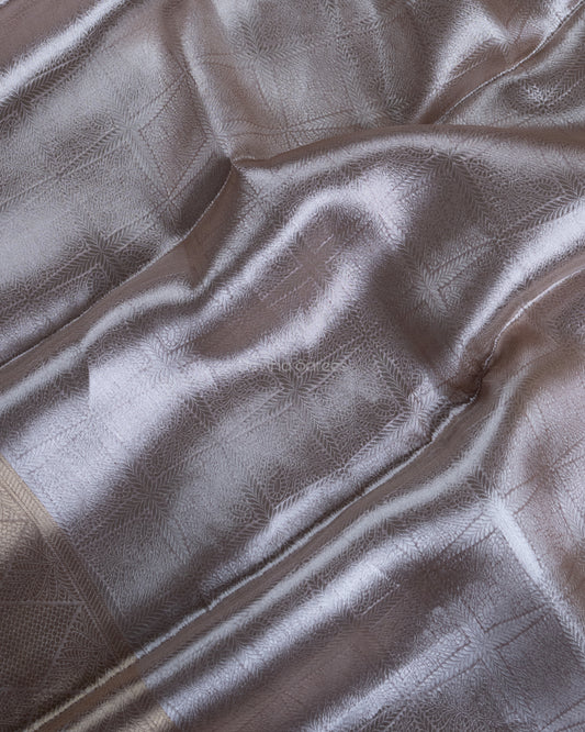 Liquid Gold - Moody Pink Handwoven Pure Mulberry Brocade Silk Saree