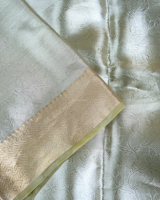 Liquid Gold - Olive Green Handwoven Pure Mulberry Brocade Silk Saree