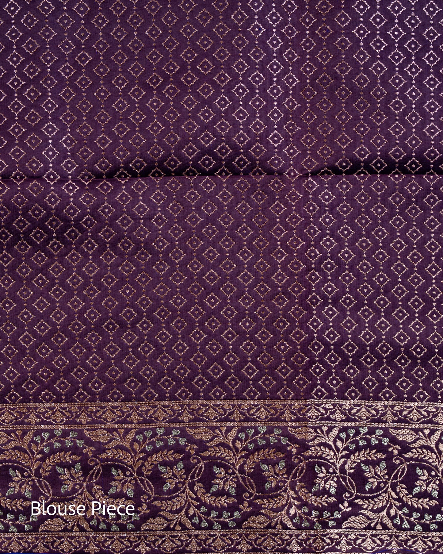 Deep Purple Banarasi Mashru Katan Silk Saree with buttas