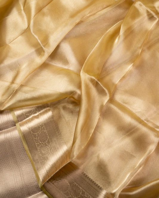 Olive Pure Handloom Mulberry Silk Saree - Silk by Zari