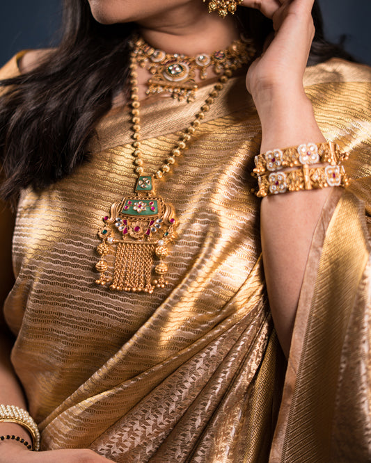 Liquid Gold - Collector's Edition Handwoven Pure Mulberry Brocade Silk Saree