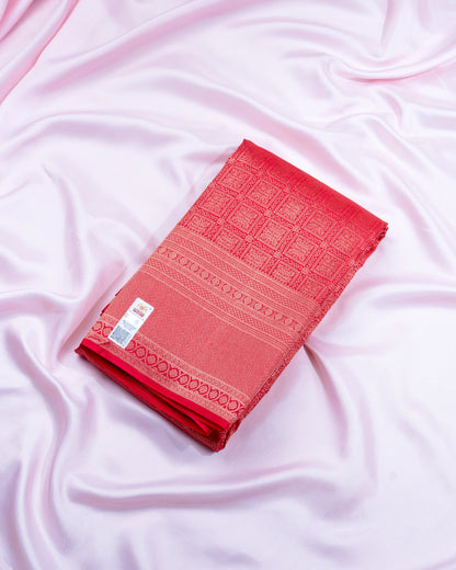 Pure Handloom Kanchipuram Silk Saree with Traditional Block Brocade
