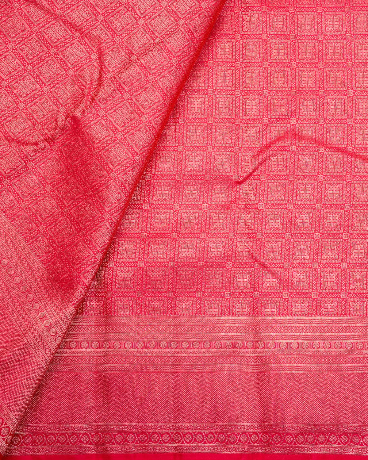 Pure Handloom Kanchipuram Silk Saree with Traditional Block Brocade