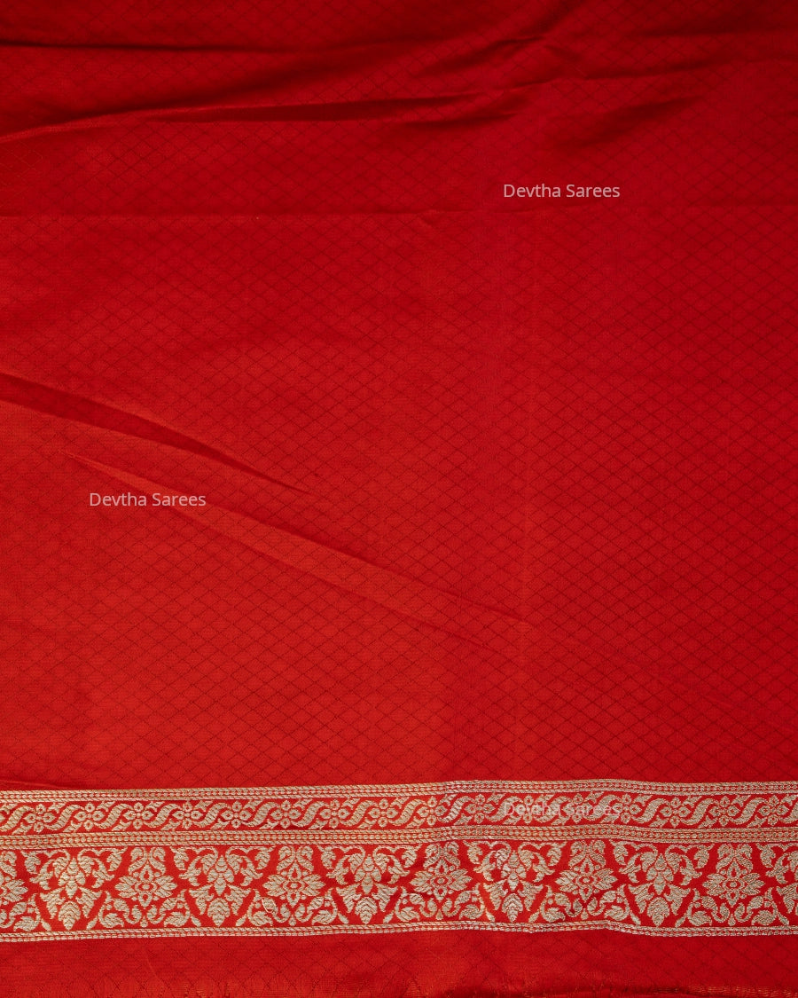 Red Premium Banarasi Katan Brocade Silk Saree (D3)