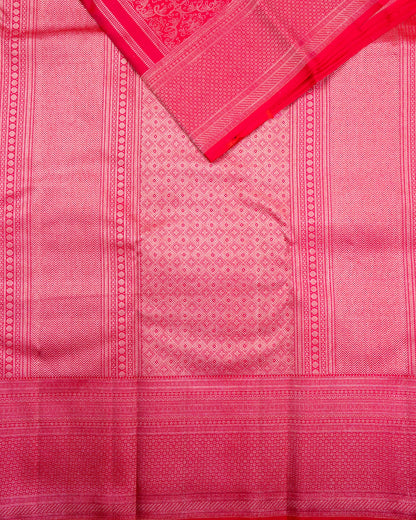 Pure Handloom Kanchipuram Silk Saree with Traditional Floral Bloom Brocade