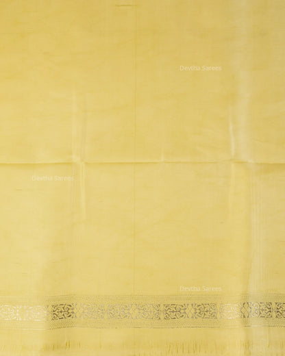 Lemon Yellow Premium Banarasi Katan Brocade Silk Saree (D10)