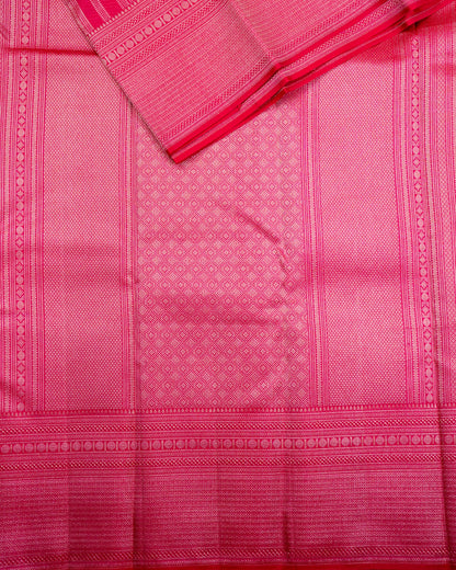 Pure Handloom Kanchipuram Silk Saree with Traditional Temple Wall Brocade