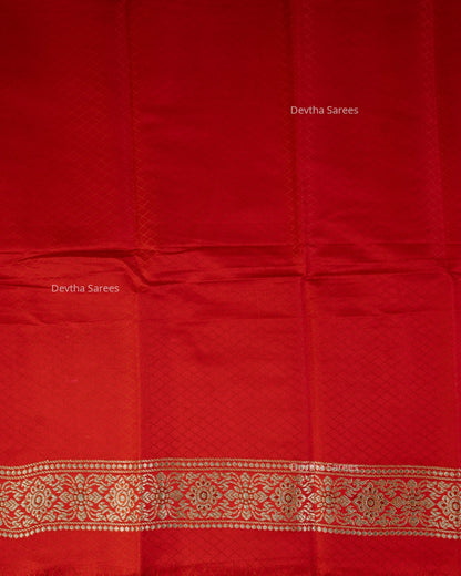 Red Premium Banarasi Katan Brocade Silk Saree (D1)