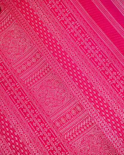 Pure Handloom Kanchipuram Silk Saree with Traditional Temple Wall Brocade