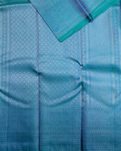 Pure Handloom Kanchipuram Silk Saree with Traditional Motif Block Brocade