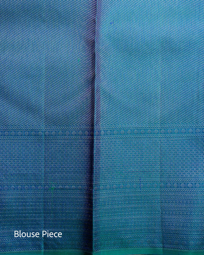Pure Handloom Kanchipuram Silk Saree with Traditional Motif Block Brocade
