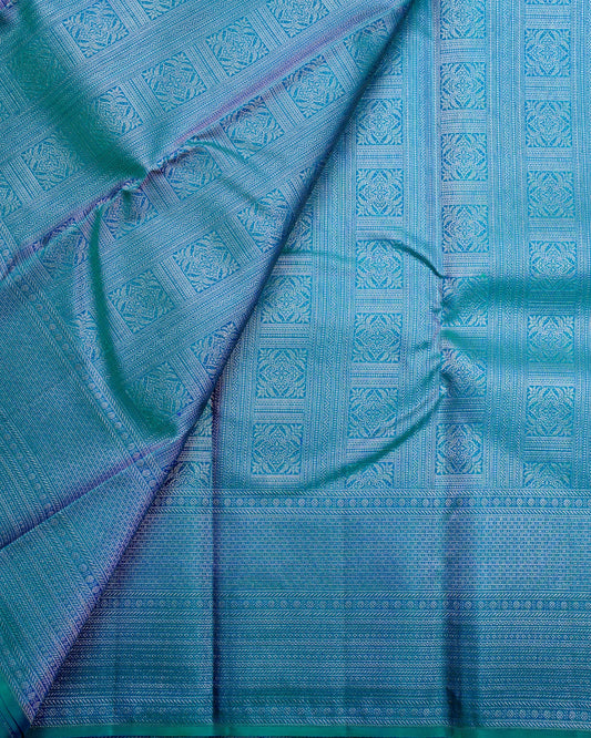 Pure Handloom Kanchipuram Silk Saree with Traditional Motif Block Brocade