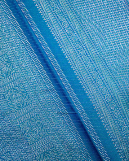 Pure Handloom Kanchipuram Silk Saree with Traditional Motif Block Brocade