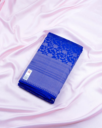 Pure Handloom Kanchipuram Silk Saree with Traditional Floral Vine Jaal Brocade