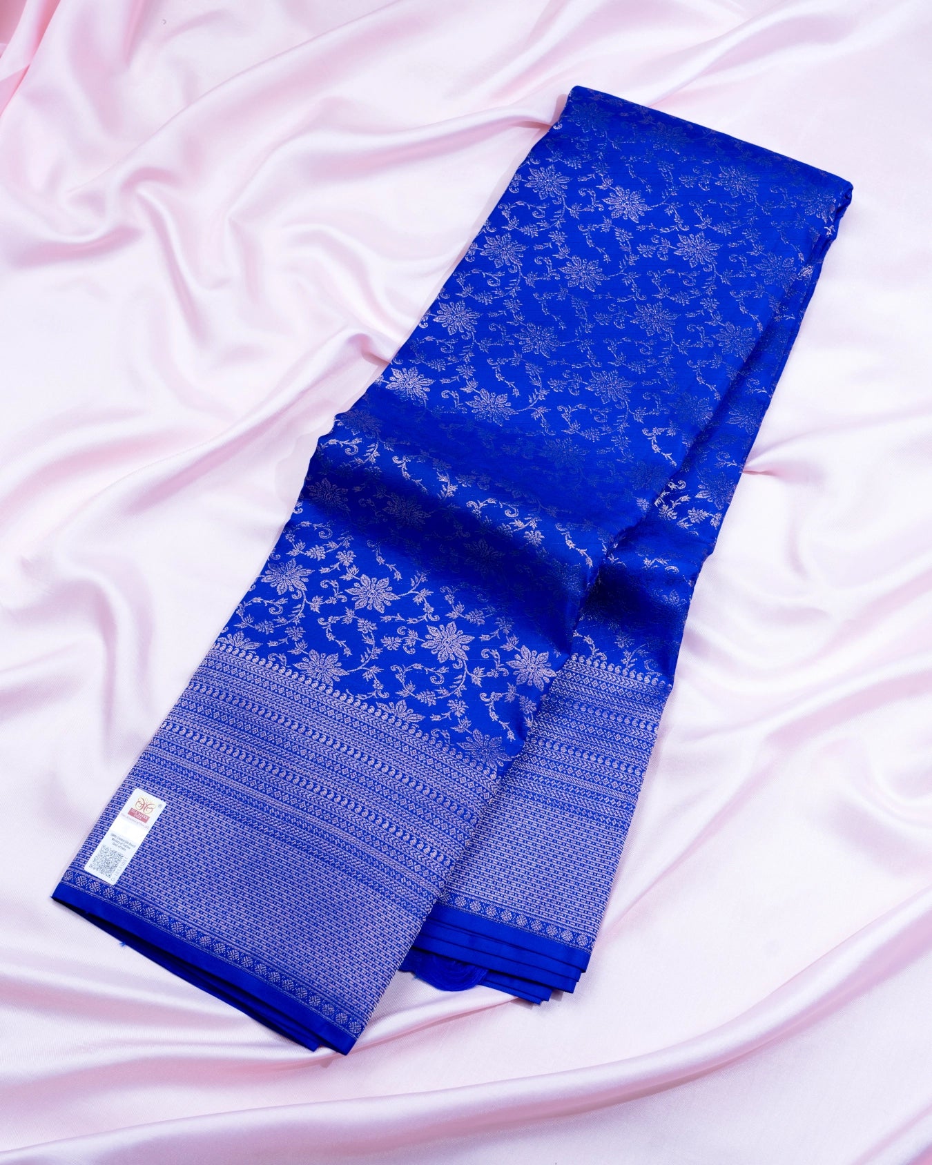Pure Handloom Kanchipuram Silk Saree with Traditional Floral Vine Jaal Brocade