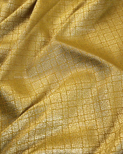 Mustard Yellow Premium Banarasi Katan Brocade Silk Saree (D26)