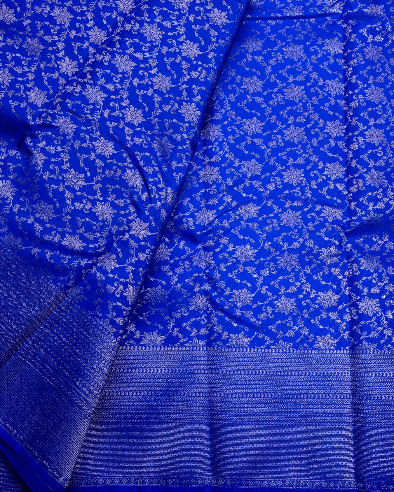 Pure Handloom Kanchipuram Silk Saree with Traditional Floral Vine Jaal Brocade
