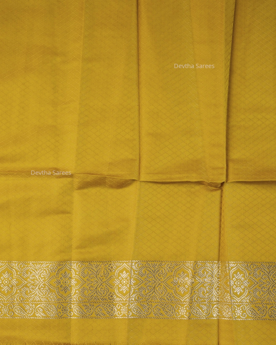 Mustard Yellow Premium Banarasi Katan Brocade Silk Saree (D26)