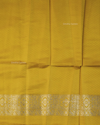 Mustard Yellow Premium Banarasi Katan Brocade Silk Saree (D26)