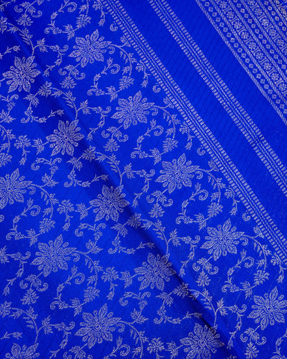 Pure Handloom Kanchipuram Silk Saree with Traditional Floral Vine Jaal Brocade