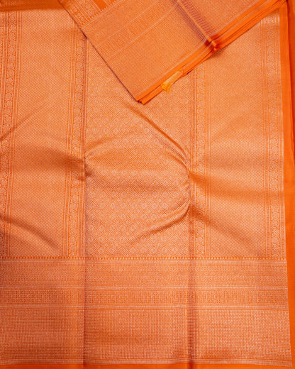 Pure Handloom Kanchipuram Silk Saree with Traditional Block Tile Brocade