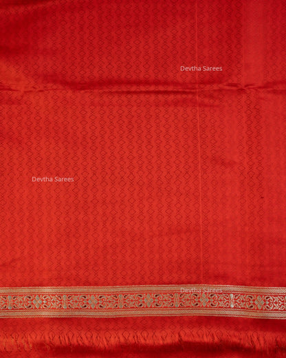 Red Premium Banarasi Katan Brocade Silk Saree (D14)