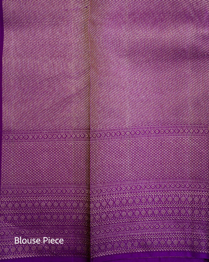 Pure Handloom Kanchipuram Silk Saree with Traditional Vine Brocade