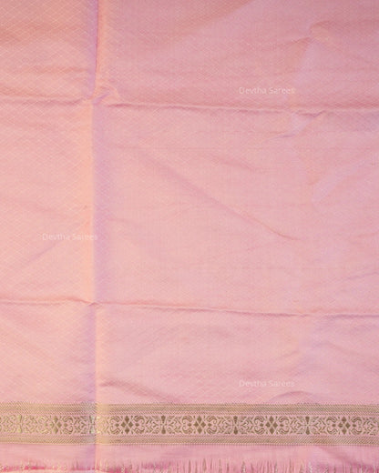 Pastel Pink Premium Banarasi Katan Brocade Silk Saree (D19)