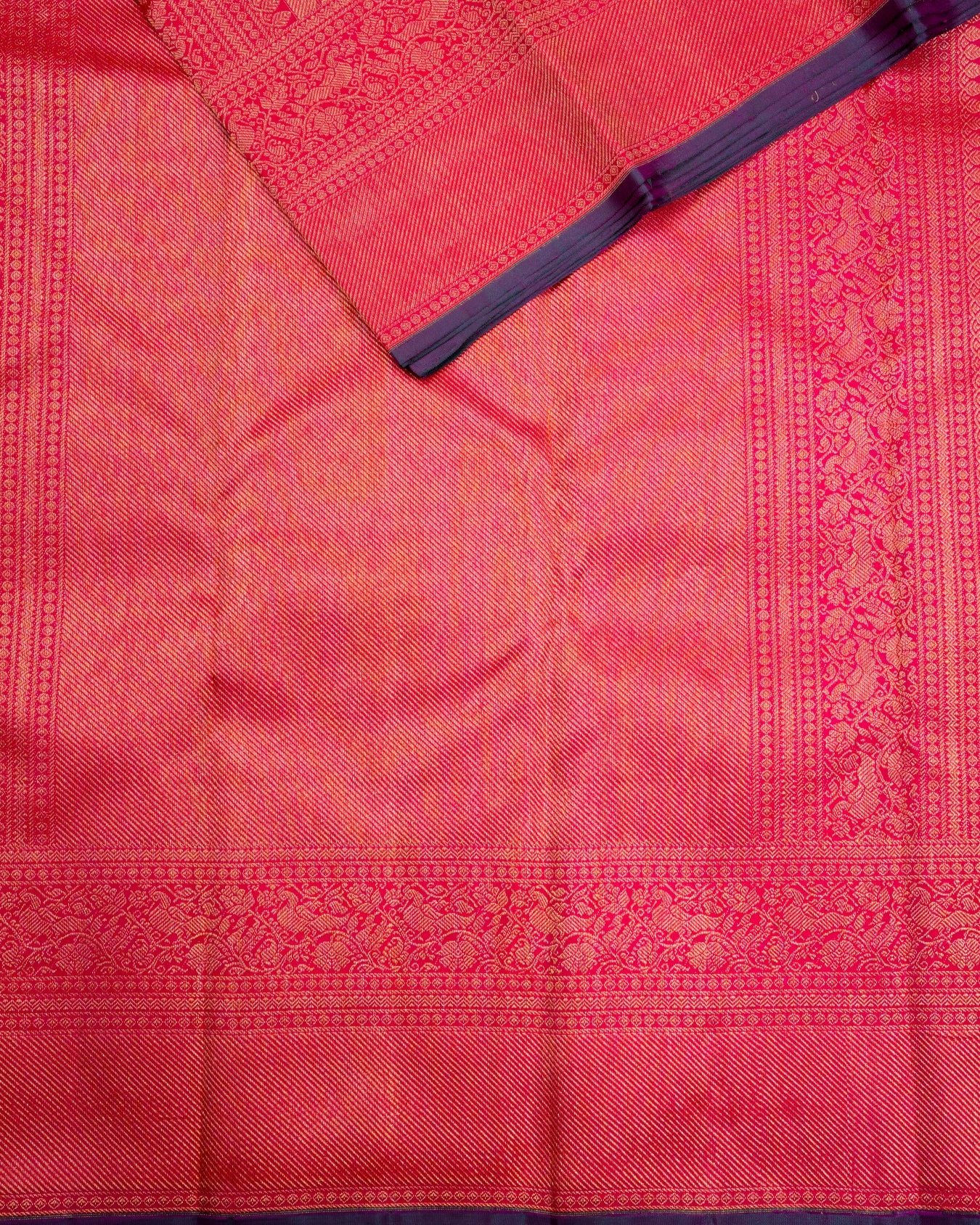 Pure Handloom Kanchipuram Silk Saree with Traditional Temple Kolam Brocade