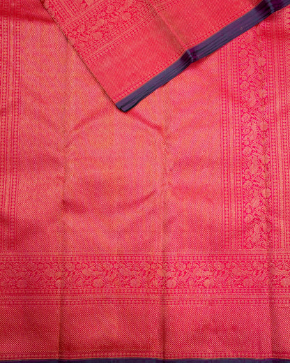 Pure Handloom Kanchipuram Silk Saree with Traditional Temple Kolam Brocade