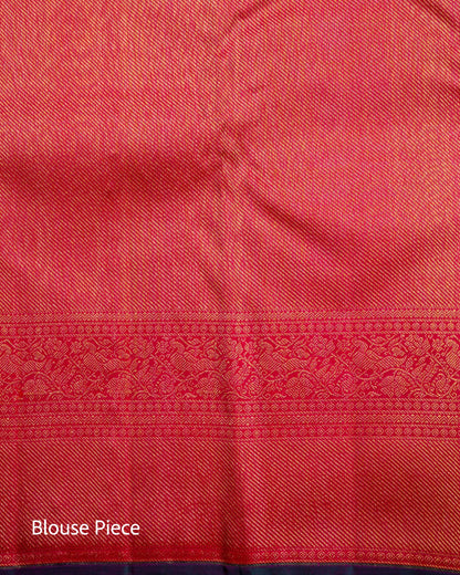 Pure Handloom Kanchipuram Silk Saree with Traditional Temple Kolam Brocade