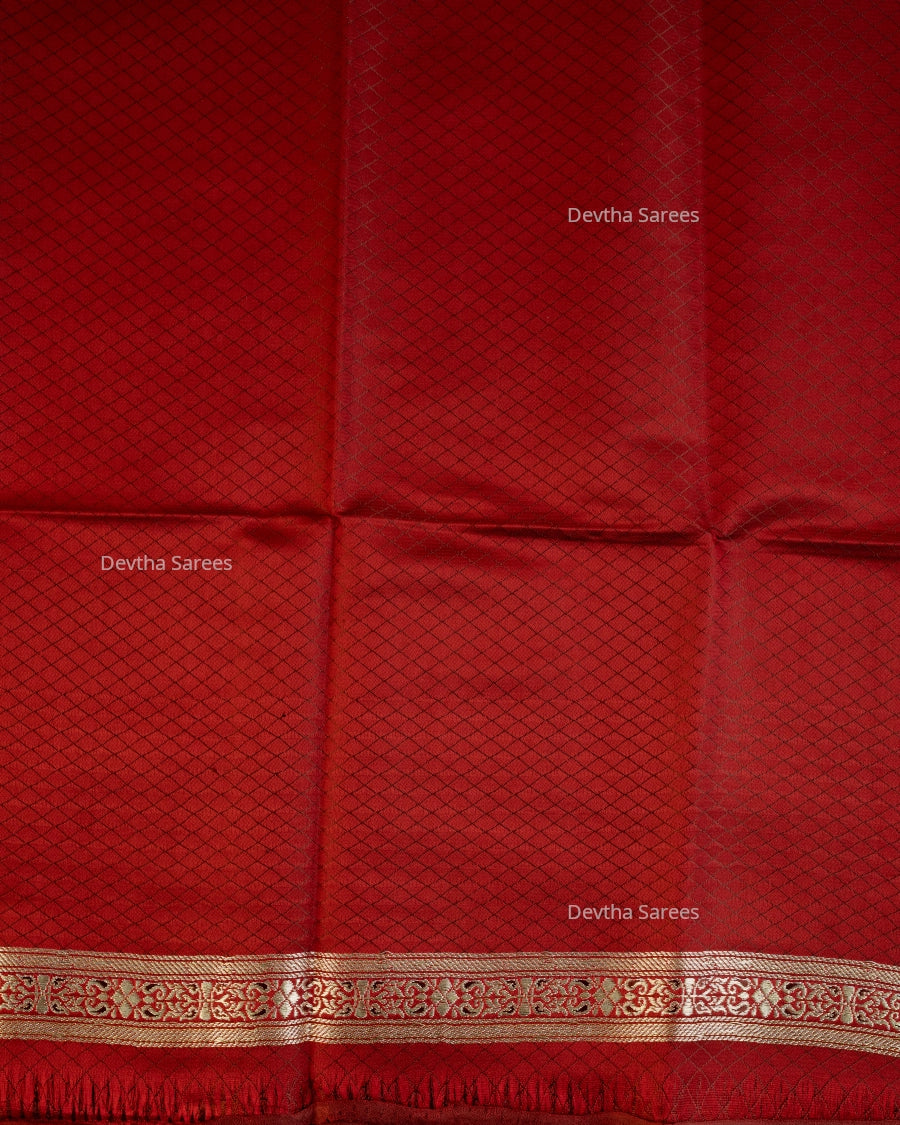 Maroon Premium Banarasi Katan Brocade Silk Saree (D16)