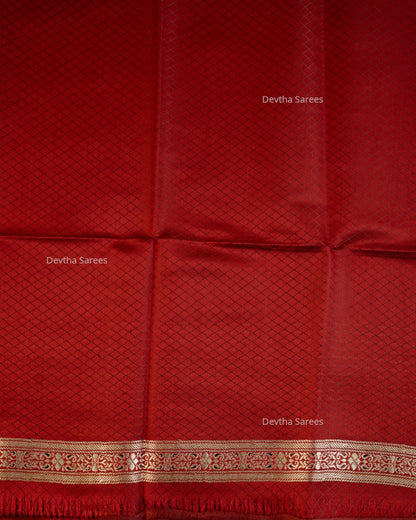 Maroon Premium Banarasi Katan Brocade Silk Saree (D16)